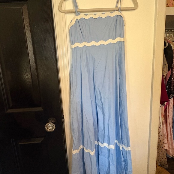 Blue and White Maxi Dress - Picture 2 of 4